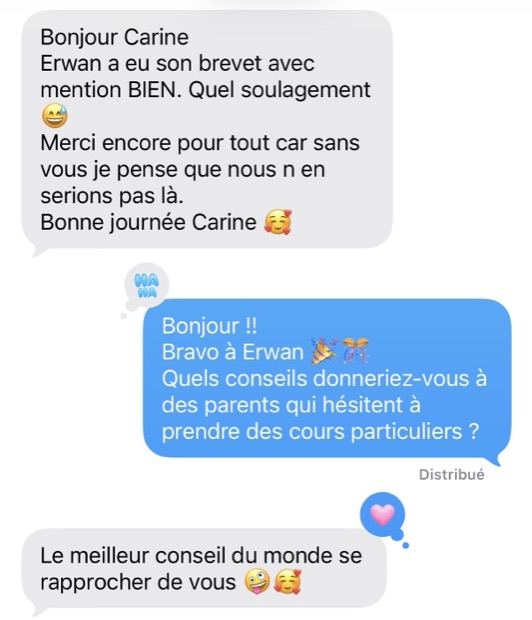 Message d'une maman : « Erwan a eu son brevet avec mention BIEN, sans vous nous n'en serions pas là »
